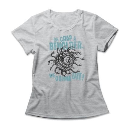 Camiseta Feminina Beholder - Mescla Cinza - Marca Studio Geek 