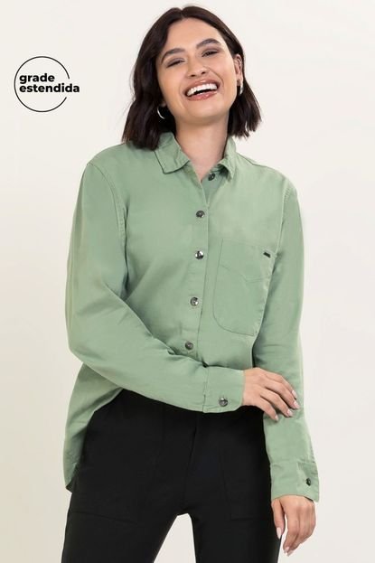 Camisa Feminina em Sarja Marialícia Verde - Marca Marialícia