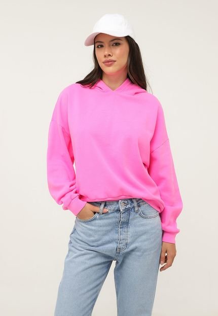 Blusa de Moletom Flanelada Fechada GAP Neon Pink - Marca GAP