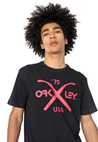 Camiseta Oakley Frog X Iridium Tee Masculina - Preto
