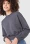 Moletom Flanelado Cropped Hering Liso Grafite - Marca Hering