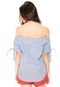 Blusa Facinelli by MOONCITY Ombro a Ombro Azul - Marca Facinelli