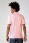 Camiseta Polo Bordado Entrelaçado Rosa - Marca VR