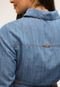 Camisa Cropped Jeans Zinco com Botões Azul - Marca Zinco