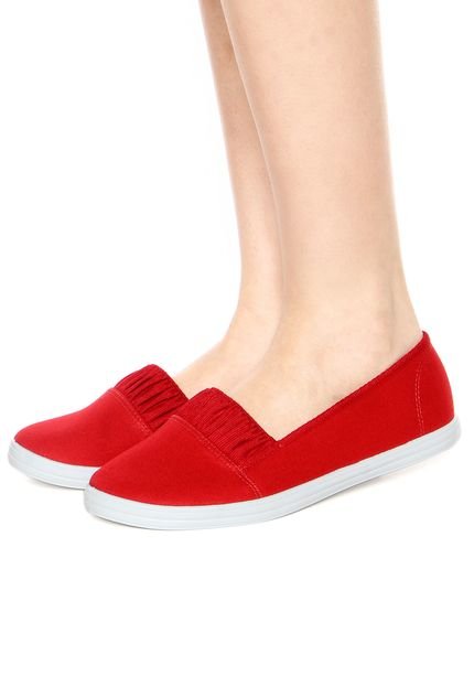 Slip On Beira Rio Babados Vermelho - Marca Beira Rio