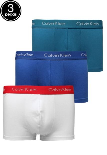 Kit 3pçs Cuecas Calvin Klein Underwear Sunga Low Rise Branco/ Azul - Marca Calvin Klein Underwear