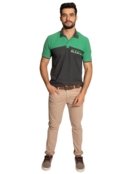 Polo Aleatory Masculina Piquet Recortes Embroidered Verde Claro/Chumbo Mescla - Marca Aleatory