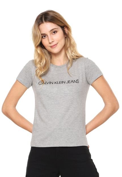 Camiseta Calvin Klein Jeans Embossed Cinza - Marca Calvin Klein Jeans