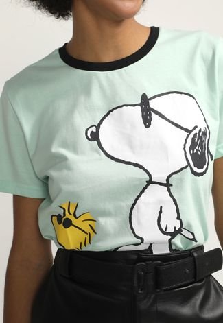 Blusa Snoopy by Fiveblu Take Care Glasses Verde