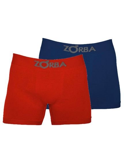 Kit com 2 Cuecas Boxer Zorba 781 Colorido Azul Marinho - Marca Zorba
