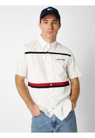 Camisa Split Global Stripe Blanco Tommy Hilfiger