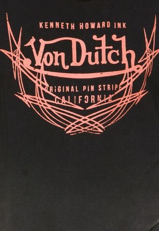 Camiseta Von Dutch Logo Degradê Preta