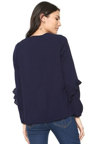Blusa Polo Wear Lisa Azul-marinho