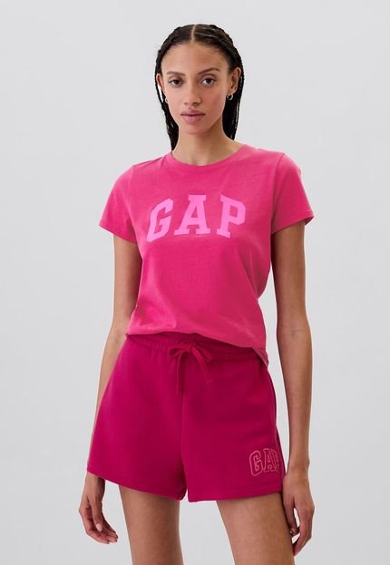 Camiseta GAP Reta Logo Rosa - Marca GAP