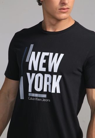 Camiseta Calvin Klein Jeans New York Feminina Preto