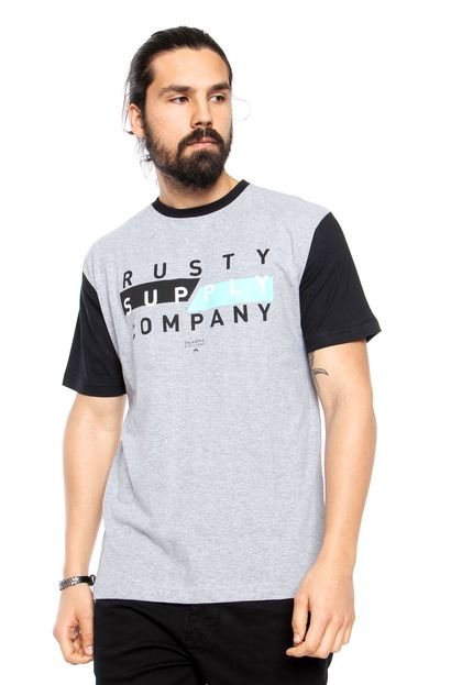 Camiseta Rusty Supply Cinza/Preta - Marca Rusty