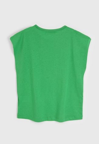Camiseta Colcci Fun Infantil Lettering Verde