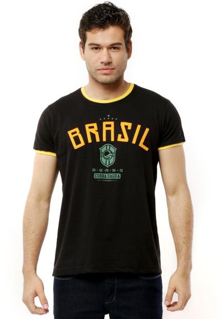 Camiseta Cobra D'agua Fit Hexa Brasil Preta - Marca Cobra D'agua