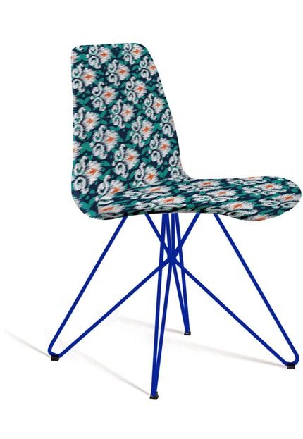 Cadeira Eames Base Aço Carbono Daf Azul/Verde - Marca Daf