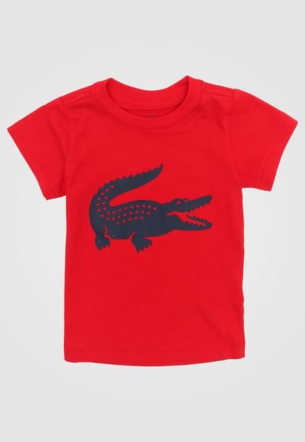 Camiseta Lacoste Kids Infantil Logo Vermelho - Marca Lacoste Kids