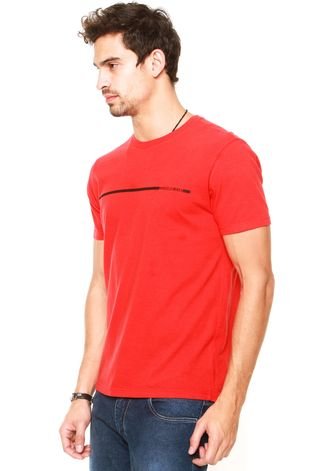 Camiseta Calvin Klein Jeans Estampada Vermelha
