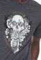 Camiseta MCD Flowers Skull Grafite - Marca MCD