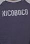 Camiseta Nicoboco Raglan  Azul-Marinho/Cinza - Marca Nicoboco