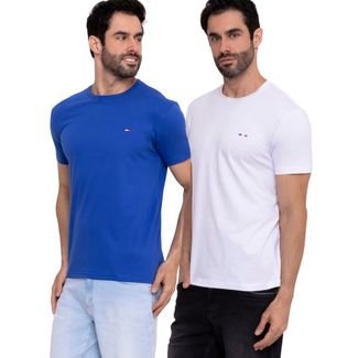 Kit 2 Camisetas Premium Branco e Azul Royal