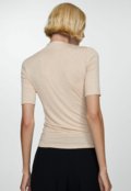 Blusa Mango Ajustada Lisa Bege - Marca Mango