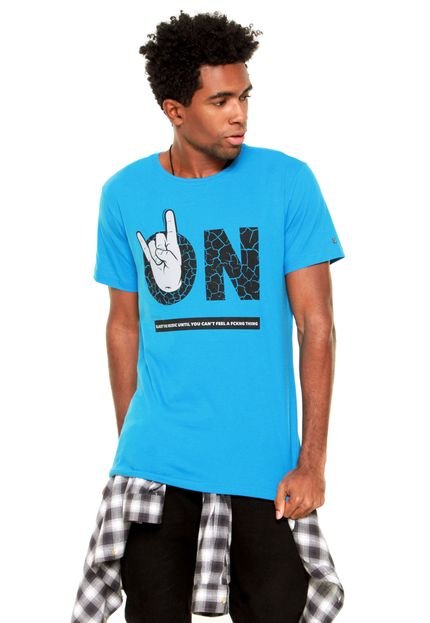 Camiseta FiveBlu Rock On Azul - Marca FiveBlu