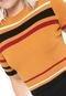 Blusa Cropped Osklen Tricot Stripes Amarela - Marca Osklen