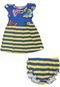 Vestido Cativa Bebê Menina Azul/Amarelo - Marca Cativa