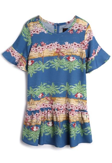 Vestido EVER.BE Floral Azul - Marca EVER.BE