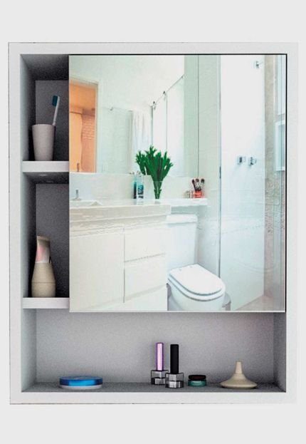 Armário Para Banheiro C/ Espelho Slim Branco Appunto - Marca Appunto