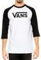 Camiseta Vans Raglan Classic Branca/Preta - Marca Vans