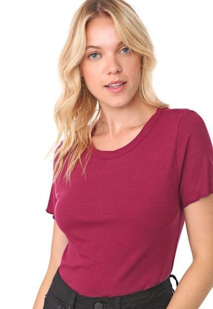 Blusa Ellus Reta Canelada Roxa - Marca Ellus