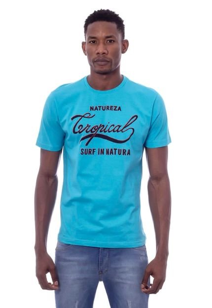 Camiseta Tropical Brasil Estampada Azul Turquesa - Marca Tropical Brasil