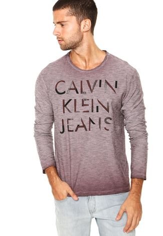 Camiseta Calvin Klein Mix Técnicas Roxa