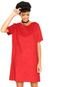 Vestido Ellus Curto Suede Liso Vermelho - Marca Ellus