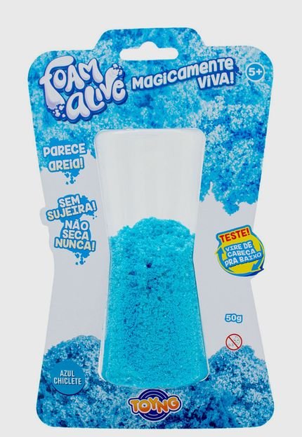 Areia De Miodelar Foam Alive 50G Cartela Azul Toyng - Marca Toyng