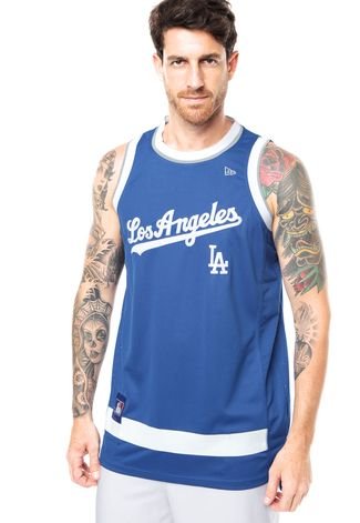 Regata New Era Basketball Stripes Los Angeles Dodgers Azul