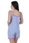 Pijama Amamentação Americano com Botão Estampado Alça Maternidade Feminino Terra e Mar Azul - Marca TERRA E MAR MODAS