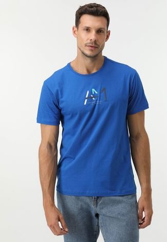Camiseta Aramis Letras Azul