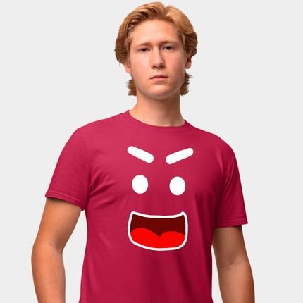 Camisa Camiseta Genuine Grit Masculina Estampada Algodão 30.1 Cartoon Face - G - Bordo - Marca Genuine