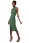 Vestido Colcci Midi Pespontos Verde - Marca Colcci