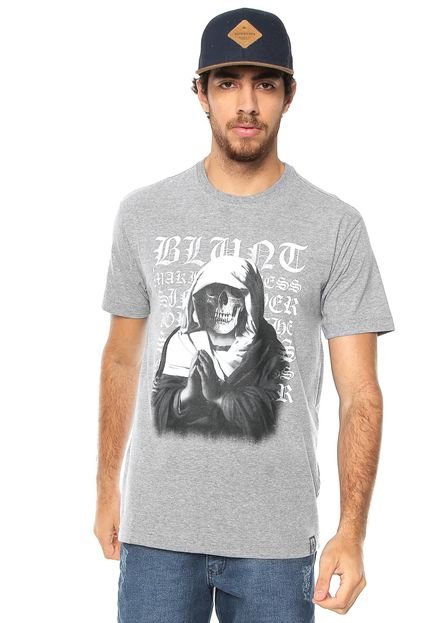 Camiseta Blunt Pray Skull Cinza - Marca Blunt