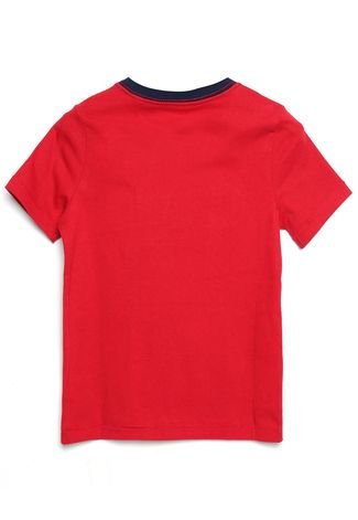 Camiseta GAP Infantil Logo Bordado Vermelha