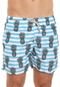 Bermuda Água Shorts Co Reta Listrada Azul/Branca - Marca Shorts Co