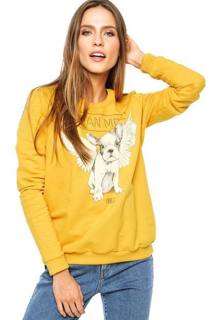 Moletom Colcci Estampa Amarelo - Marca Colcci