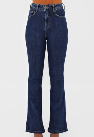 Calça Jeans Triton Flare Pespontos Azul